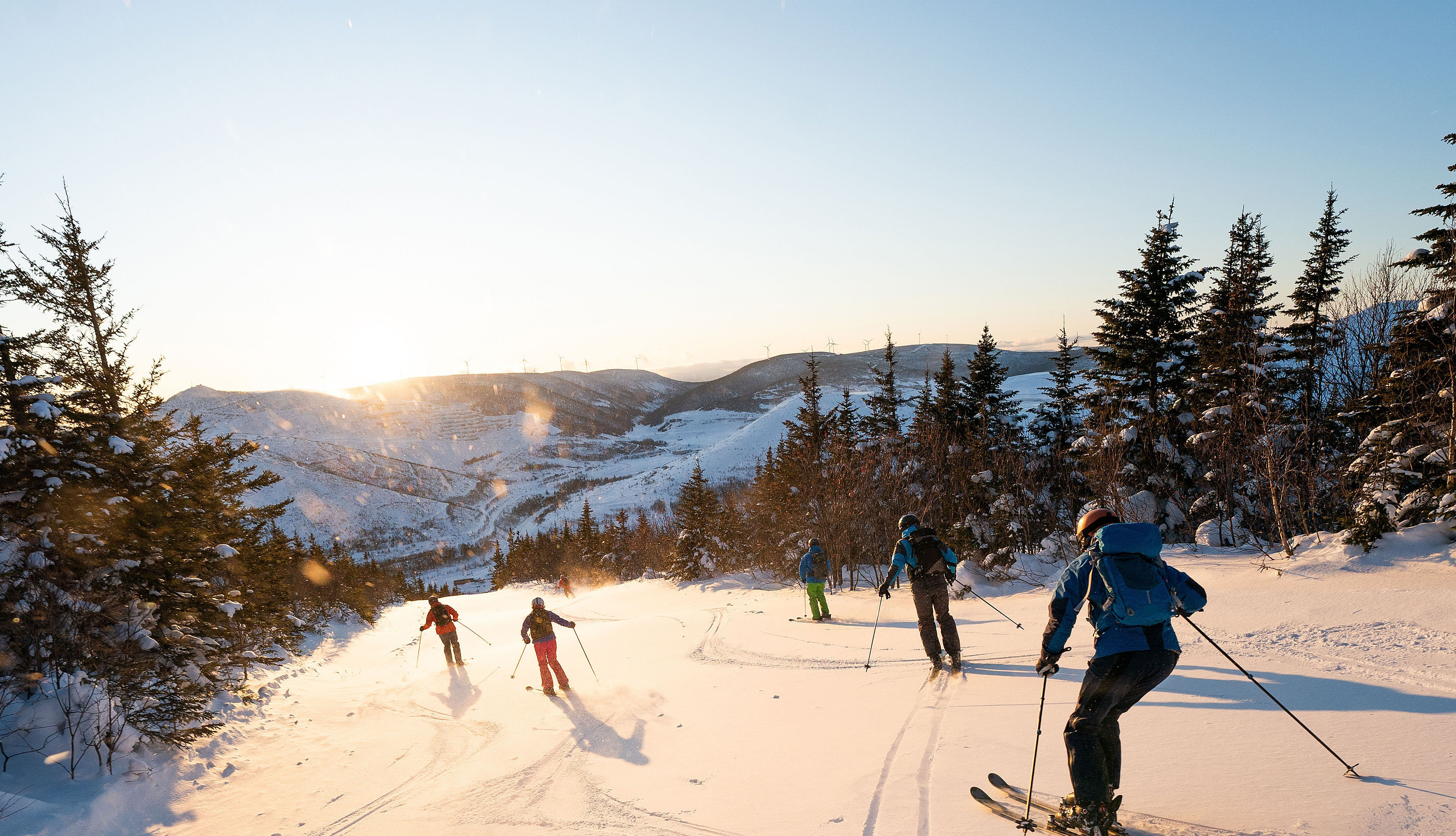 image of skiers going down a ski hill